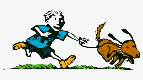 Child With Dog Running Graphic, HD Png Download, Transparent PNG