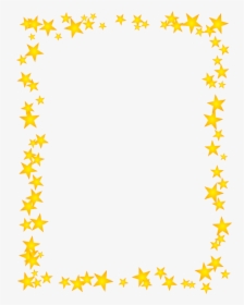 Nature Clipart Themed Page Border Gold - Stars Border Clip Art, HD Png Download, Transparent PNG