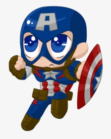 Leader Clipart Superhero - Baby Captain America Cartoon, HD Png Download, Transparent PNG