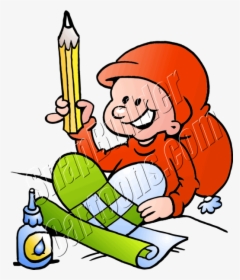 Christmas Elf Decorating With Pencil, HD Png Download, Transparent PNG
