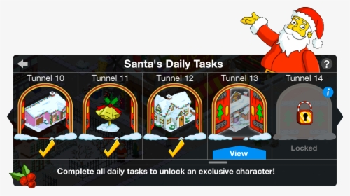 Tapped Out Santa S Daily Tasks Menu, HD Png Download, Transparent PNG