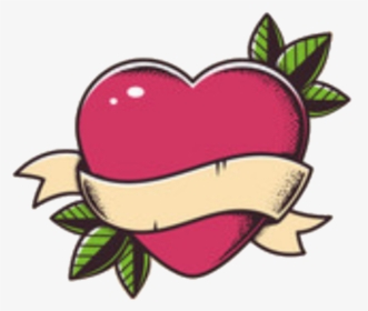 Heart Banner Leaves Hearttattoo Lovetattoo Tattoocolors, HD Png Download, Transparent PNG