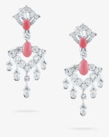 Pink Pearl And Diamond Earrings, HD Png Download, Transparent PNG