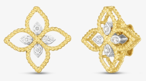 Roberto Coin Princess Flower Small Open Diamond Earrings, HD Png Download, Transparent PNG