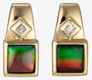 Pamela 14k Yellow Gold Diamond Earrings By Korite Ammolite, HD Png Download, Transparent PNG