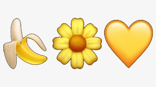 #yellow #emoji #tumblr #aesthetic #flower #banana #heart, HD Png Download, Transparent PNG