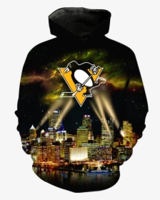 Skyline Pittsburgh Penguins 3d Full Over Print Hoodie,, HD Png Download, Transparent PNG