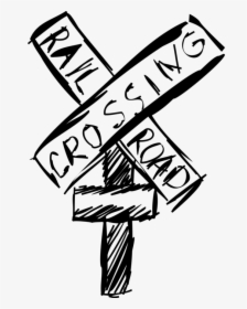 Vector Illustration Of Railway Crossing Caution Sign, HD Png Download, Transparent PNG