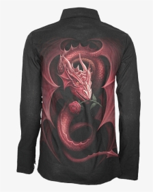 Red Rose Dragon Womens Gothic Workshirt, HD Png Download, Transparent PNG