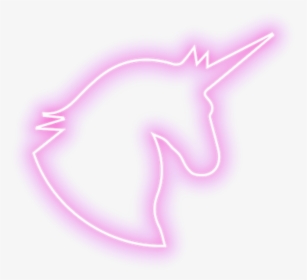 Neon Pink Unicorn Outline Kawaii Kpop, HD Png Download, Transparent PNG