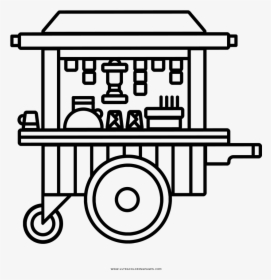 Food Cart Coloring Page, HD Png Download, Transparent PNG