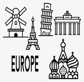 Europe Landmarks, Eiffel Tower, Moscow, Windmill, Pisa, HD Png Download, Transparent PNG