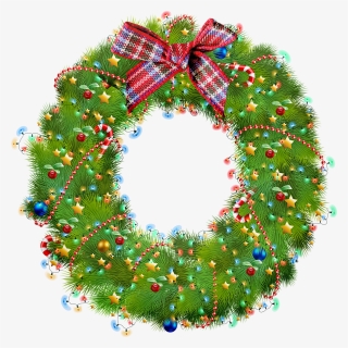 Christmas Wreath, Lights, Green, Christmas, Advent, HD Png Download, Transparent PNG