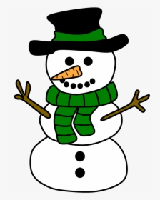 Snowman, Hat, Scarf, Green, HD Png Download, Transparent PNG