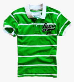 ~aeropostale Green Striped Polo Shirt With Embroidery, HD Png Download, Transparent PNG
