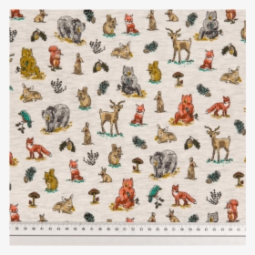 Cotton Jersey Printed Forest Animals Multicolored, HD Png Download, Transparent PNG