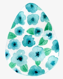 This Graphics Is Blue Flower Leaf Egg Shaped Hand Painted, HD Png Download, Transparent PNG
