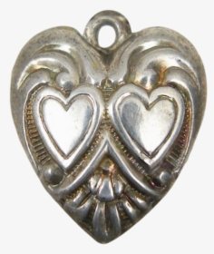 Vintage Double Hearts Sterling Silver Puffy Heart Charm, HD Png Download, Transparent PNG