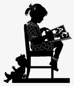 Clip Art Girl Reading Silhouette, HD Png Download, Transparent PNG