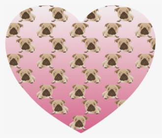 Cute Pugs On Pink Gradient Background Heart-shaped, HD Png Download, Transparent PNG