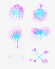 Festive Blue Violet Gradient Fireworks Elements Png, Transparent Png, Transparent PNG