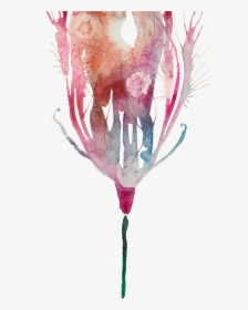 Feather Floral Original Watercolor Painting, HD Png Download, Transparent PNG