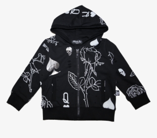 Roses Ace Of Hearts Metallic Zip Up Hoodie   Class, HD Png Download, Transparent PNG