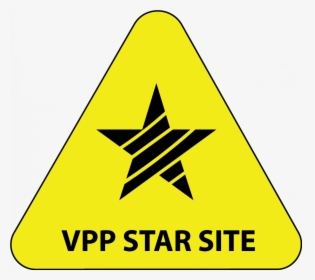 Yellow Star Site Triangle Hard Hat Decal, HD Png Download, Transparent PNG