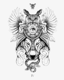 Tattoo Tribe Symbol Totem Tiger Animal Clipart, HD Png Download, Transparent PNG