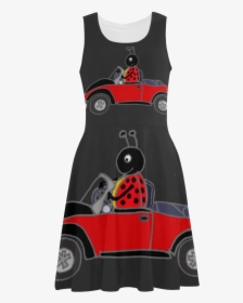 Funny Ladybug Driving Red Convertible Atalanta Sundress, HD Png Download, Transparent PNG