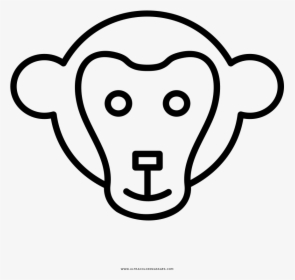 Monkey Face Coloring Page, HD Png Download, Transparent PNG
