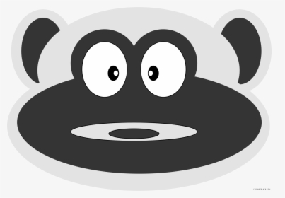 Monkey Face Animal Free Black White Clipart Images, HD Png Download, Transparent PNG