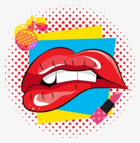 Pop Style Red Lips Lipstick Perfume Png And Vector, Transparent Png, Transparent PNG