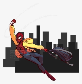 Spiderman Swinging Png, Transparent Png, Transparent PNG