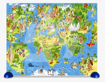 Clip Art All Around The World - Weltkarte Für Kinder A1, HD Png Download, Transparent PNG