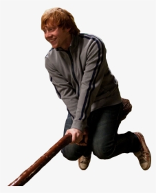 Transparent Ron Weasley Riding A Broomstick - Ron Weasley On A Broom, HD Png Download, Transparent PNG