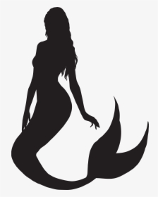 Mermaid Sitting Silhouette Png, Transparent Png, Transparent PNG