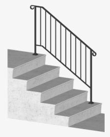Picket-4 4 Foot Post To Post Spans 4 Stair Risers - Handrails For Concrete Steps, HD Png Download, Transparent PNG