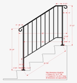 Dimensions Of Handrail For Stairs, HD Png Download, Transparent PNG
