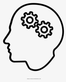 Thinking Coloring Page - Ingranaggi Icon Png, Transparent Png, Transparent PNG