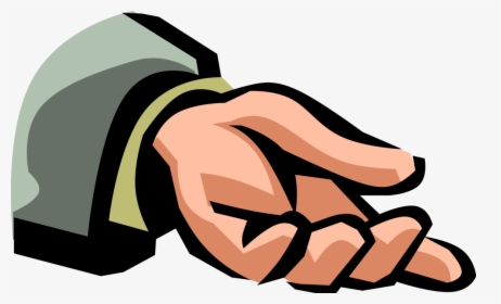 Vector Illustration Of Outstretched Hand Looking For - Simple Outstretched Hand Drawing, HD Png Download, Transparent PNG