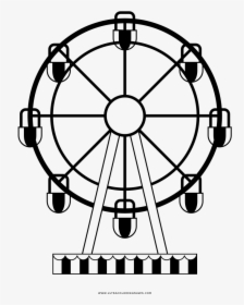 Ferris Wheel Coloring Book Drawing London Eye - Ferris Wheel Black And White Png, Transparent Png, Transparent PNG
