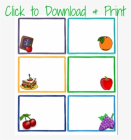 Free Printable Blank Lunchbox Notes For Kids - Free Printable Blank Lunch Box Notes, HD Png Download, Transparent PNG