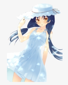 Anime Girl Blue Hair Yellow Eyes, HD Png Download, Transparent PNG