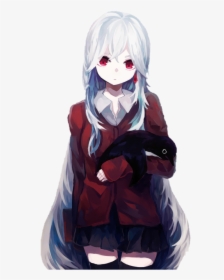 Anime Girl White Hair Red Eyes, HD Png Download, Transparent PNG