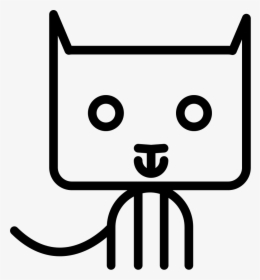 Cat Cartoon Sitting Outline - Felinos Contorno Png, Transparent Png, Transparent PNG