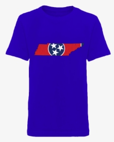 Tennessee Flag State Outline Red Youth Royal Blue Short - Tennessee State Flag, HD Png Download, Transparent PNG