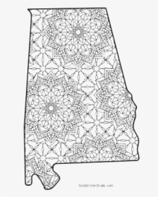 Free Printable Alabama Coloring Page With Pattern To - Line Art, HD Png Download, Transparent PNG