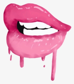 Dripping Pink Lips, HD Png Download, Transparent PNG