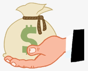 Transparent Cartoon Money Bag Png - Handing Out Money Clipart, Png Download, Transparent PNG